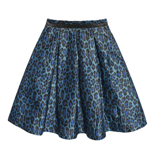 Animal Brocade Skirt - Turkish Tile