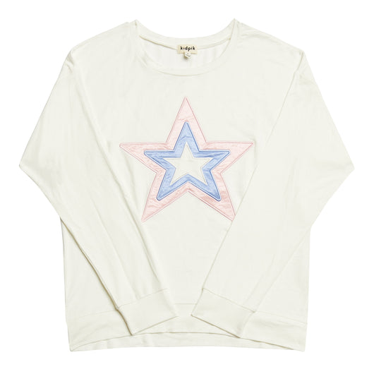 Layered Star Sweatshirt - Kidpik Cream