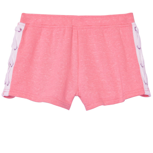 Lace Up French Terry Short - Prism Pink