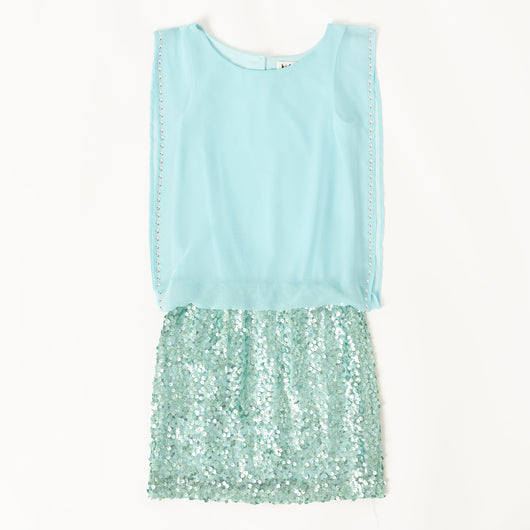 Studded Chiffon Dress - Clear Water