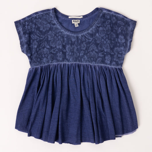 Lace Baby Doll Top - Deep Cobalt