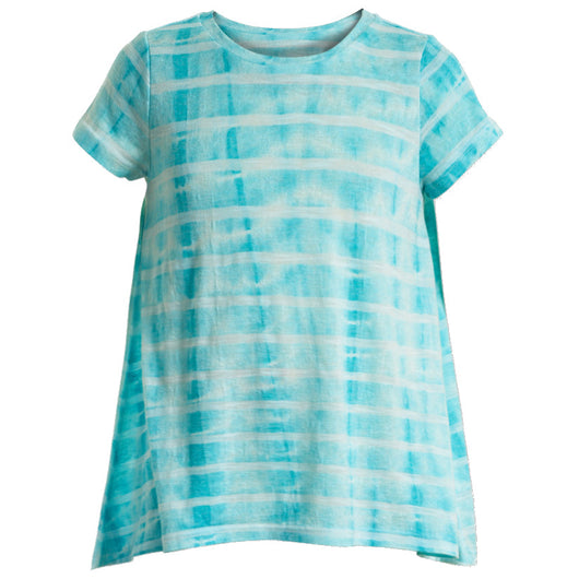 Tie Dye Stripe Swing Top - Jadite