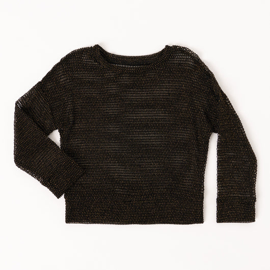 Lurex Mesh Top - Black