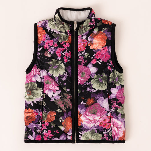 Floral Quilted Vest - Multi