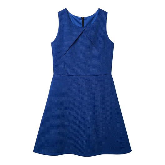 Waffle Knit Dress - Deep Royal