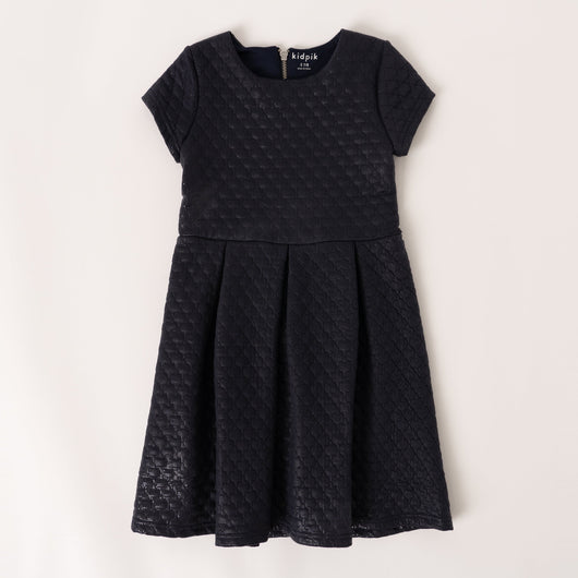 Quilted Dress - Kidpik Navy