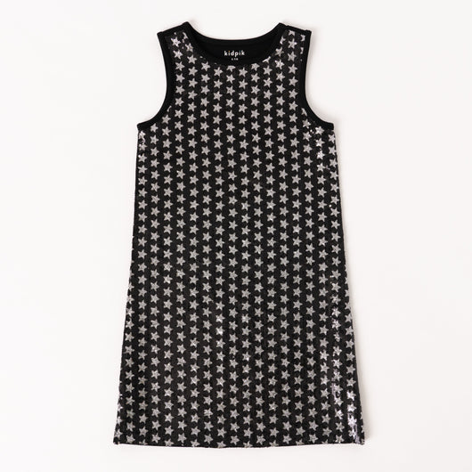 Star Sequin Dress - Black