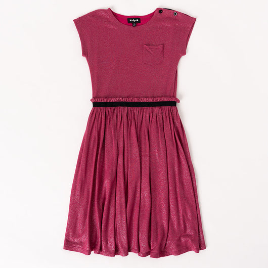 Shirred Party Dress - Beetroot Purple