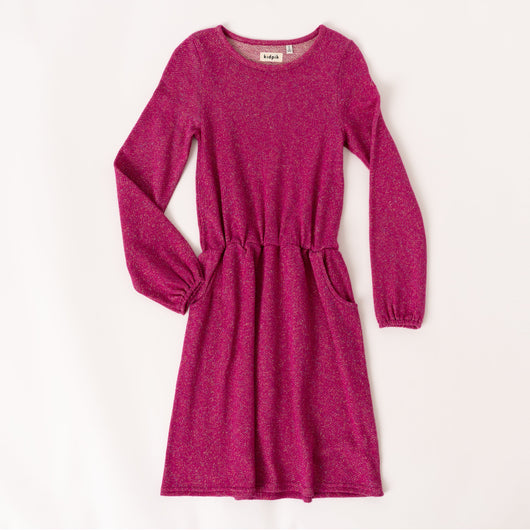 Metallic Fleece Dress - Beetroot Purple