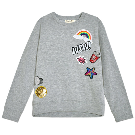 Patch Sweatshirt - Medium Heather Grey