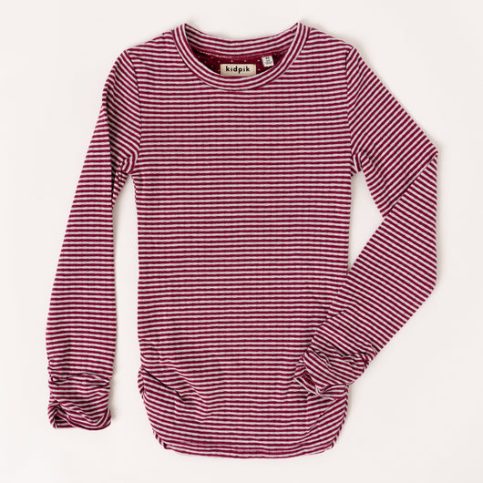 Striped Tunic Tee - Raspberry Radiance
