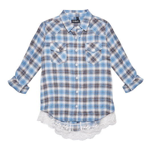 Ruffle Plaid Shirt - Angel Falls