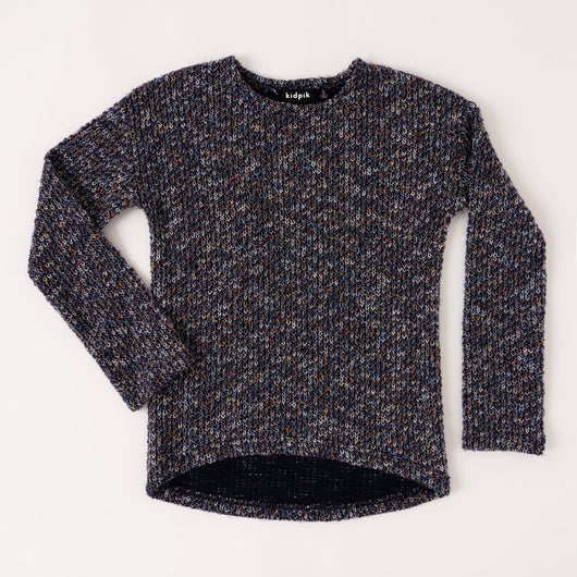 Marled Lurex Top - Kidpik Navy