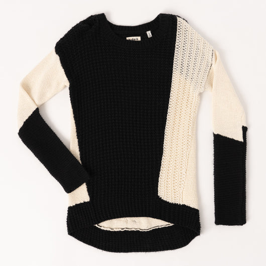Mixed Media Sweater - Kidpik Cream