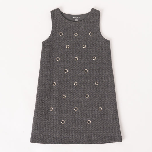 Groovy Grommet Tank Dress - Charcoal Heather