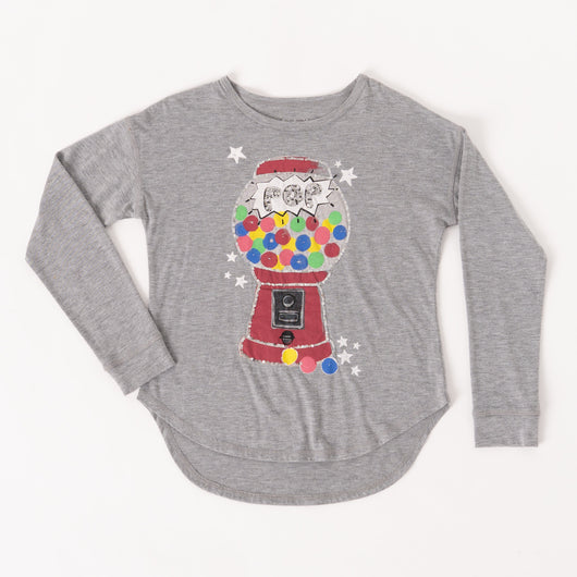 Pop Heathered Tee - Medium Heather Grey