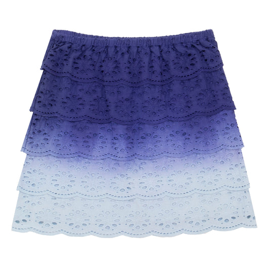 Ombre Eyelet Skirt - Deep Cobalt