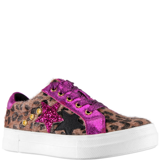 Animal Metallic Sneaker - Pink Peacock