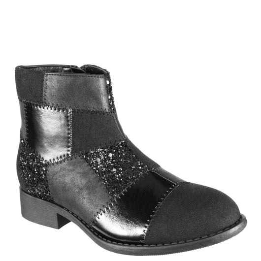 Patchwork Bootie - Black