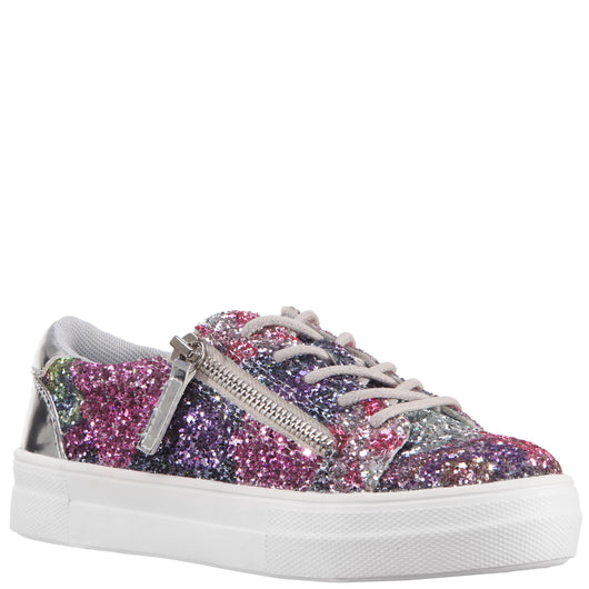 Glitter Zipper Sneaker - Multi