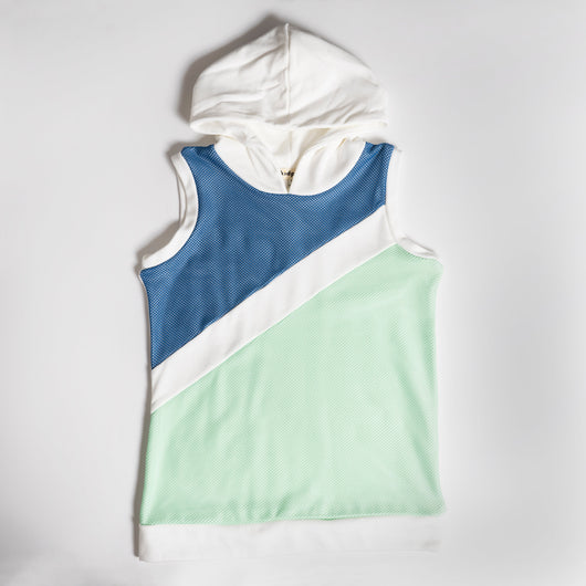 Mesh Inset Hooded Top - Jadite