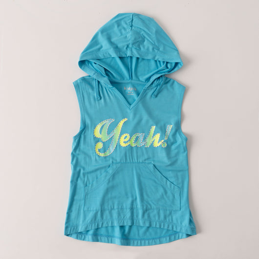 Studded Yeah Hooded Top - Bluefish