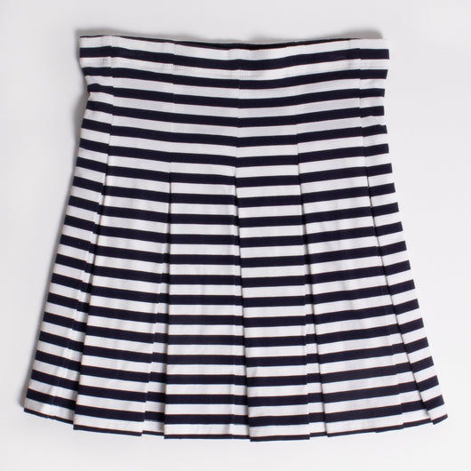 Stripe Pleated Skirt - Kidpik Navy