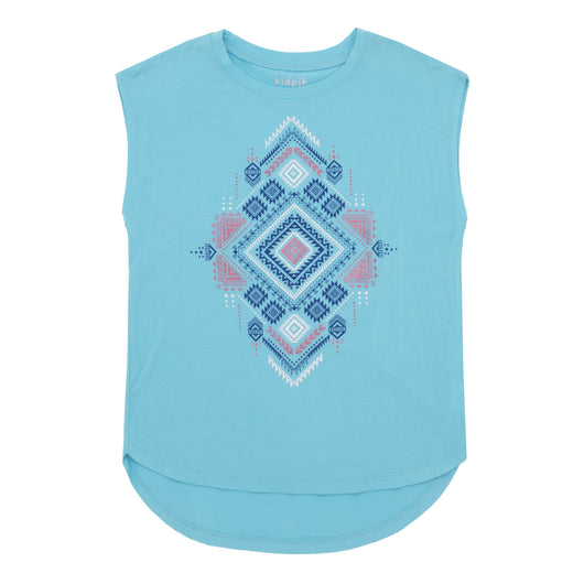 Batik Diamond Sleeveless Tee - Capri