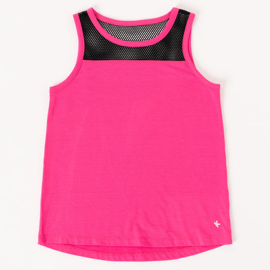 Mesh Yoke Tank - Pink Glo
